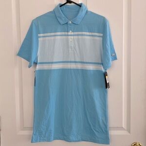 Nike Men’s Dri-Fit Player Blue Striped Golf Polo Shirt Standard Fit Size S NWT